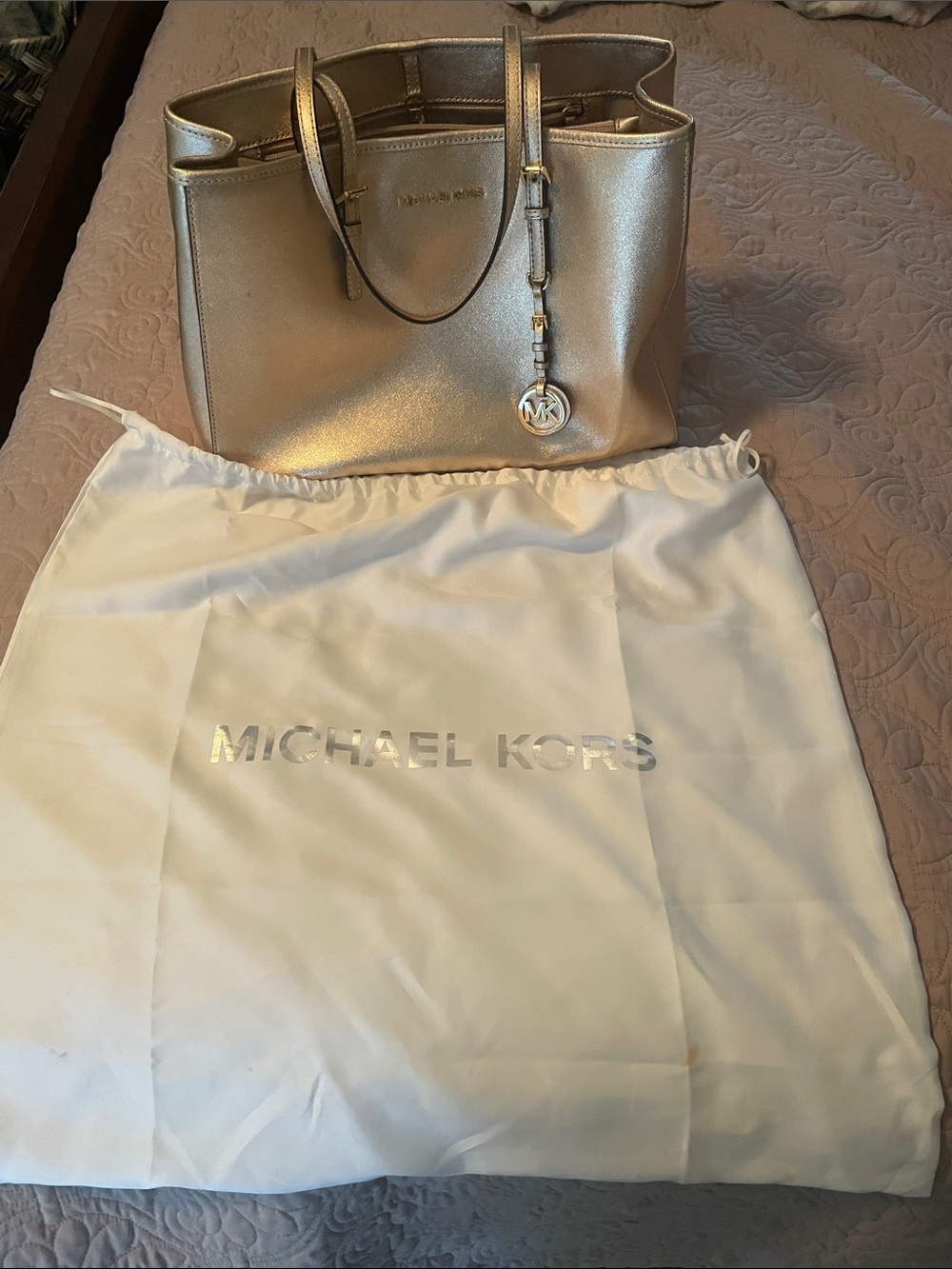 Michael Kors Metallic Saffiano leather tote